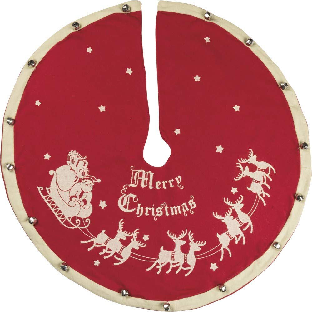 Primitives by Kathy Vintage Tree Skirt, Santa & Sleigh
