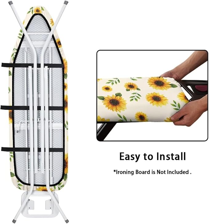 Sunflower Print Ironing Board Cover and Pad Heat Resistance & Resist Scorching