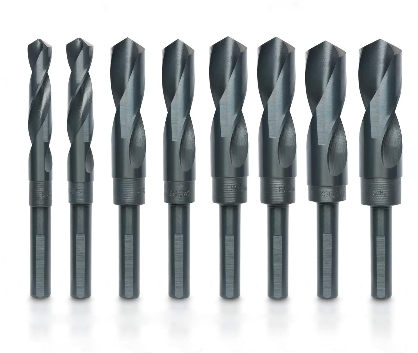 Hiltex 10005 HSS Silver and Deming Industrial Drill Bit Set (8 Pieces), 1/2" (1)