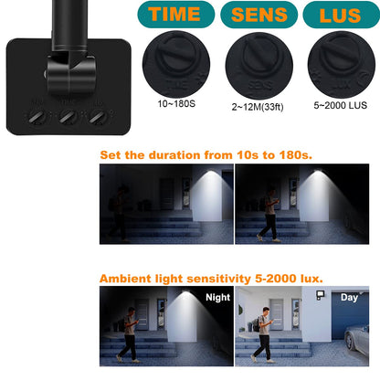 treoir 50W Security Lights Outdoor Motion Sensor,5000LM Outdoor Spotlight with PIR,IP66 Waterproof 3500k LED Spotlight for Garden,Garage,Square,Car Park,Construction Site ect(50W,Warm White)
