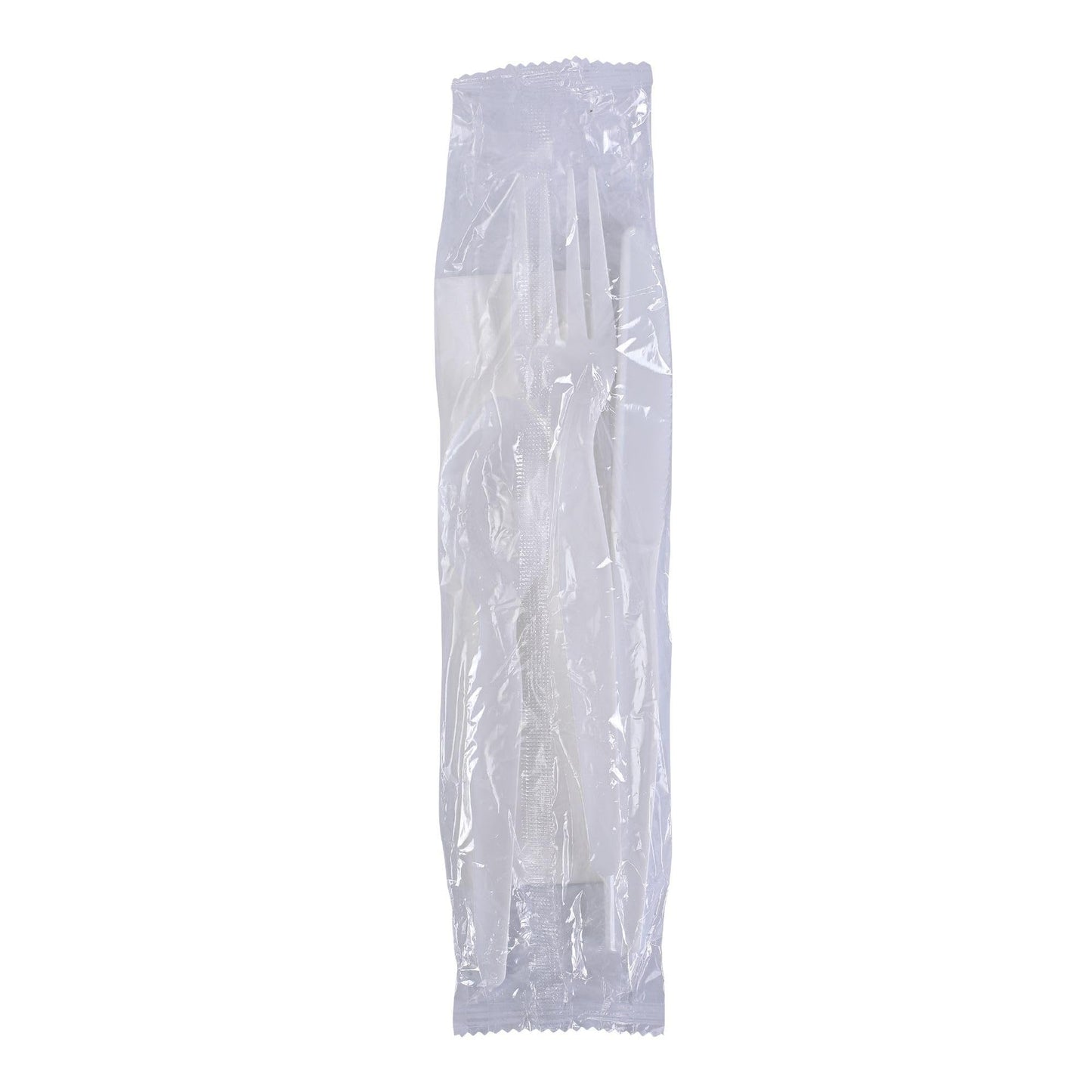 Boardwalk Six-Piece Cutlery Kit, Condiment/Fork/Knife/Napkin/Spoon, Heavyweight, White, 250/Carton