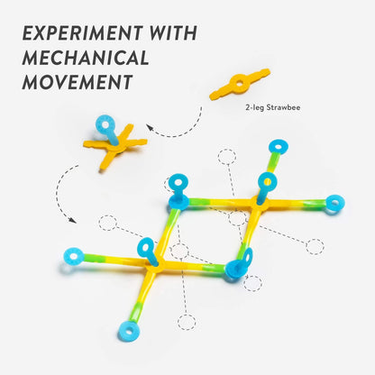 Strawbees Creature Creator Kit - Educational Connecting Toys for Makers & Families, Building Toy Toolbox with Straws and Connectors for Creative STEM Exploration in Schools & Home Learning