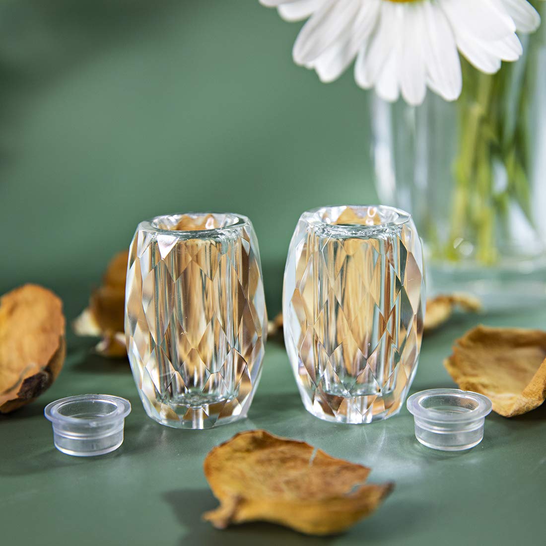 1.8" Refillable Crystal Seasoning Bottle Salt and Pepper Shakers Kitchen Decor (Set of 2) Salt Shaker Set