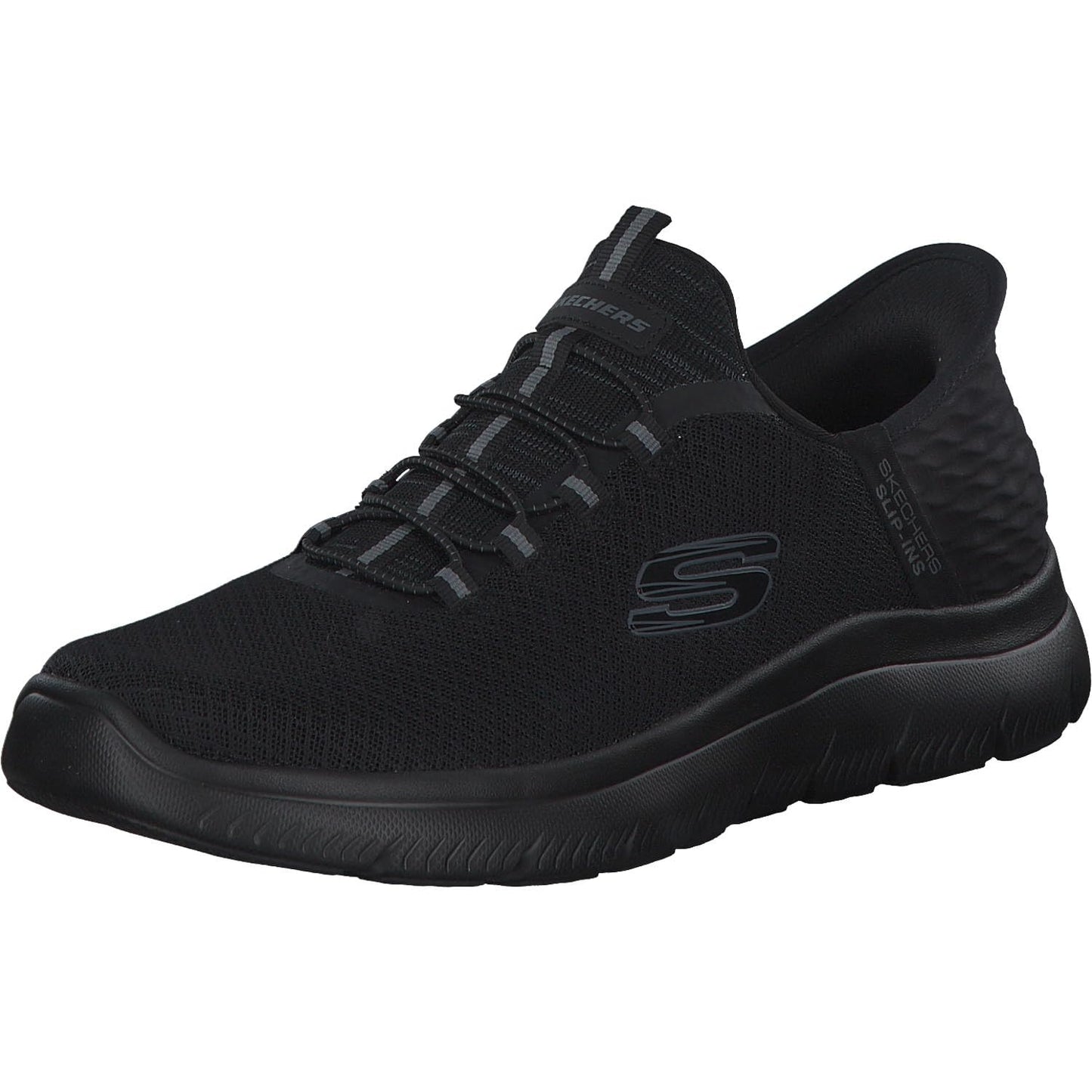 Skechers Men's Summits HIGH Range Slip-On, Black Mesh Trim Black, 10 UK