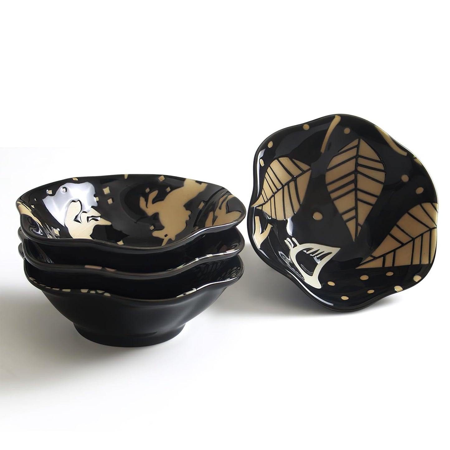 AYFDISHS 4 Inch Ceramic Dipping Bowls, Side Dishes Soy Sauce Dishes Chinese/Japanese Serving Dishes for Sushi Appetizer Plates for Kitchen Home, Set of 4