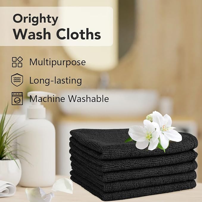 Orighty Wash Cloths Bulk Towels Set 200 Pack, Highly Absorbent and Soft Feel