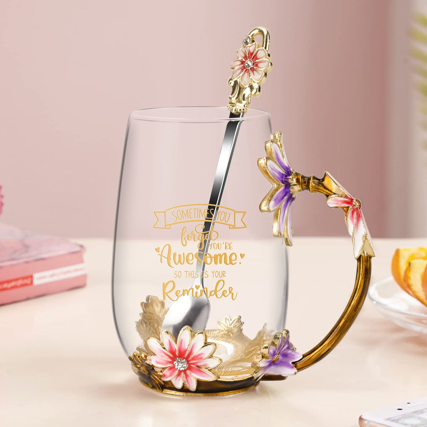 OEAGO Birthday Gifts for Women Mom Plastic Tea Cup Mothers Valentines Day Gifts for Her from Daughter Son Unique Inspirational Friendship Ideas for Female Coworker
