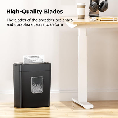 Bonsaii 8-Sheet Cross-Cut Paper Shredder for Home Office, P-4 Security, Shreds Credit Cards, Staples, Paper Clips, Overheat Protection, Easy Jam Clearance, 16L Bin (C261-C NEW)