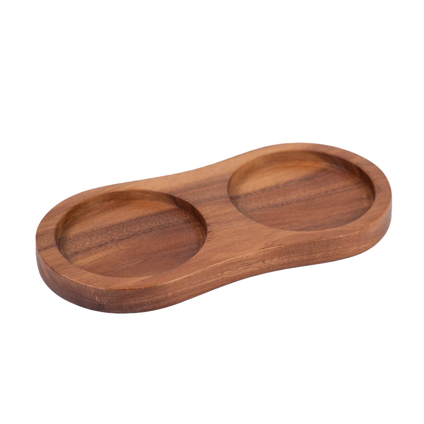 DeroTeno Salt and Pepper Mill Tray, Inner Dia 6 cm / 2.36 inch, Acacia Wood, Pepper Grinder Rest, Dining Table Protector (Pepper Mill and Salt Mill are not Included)