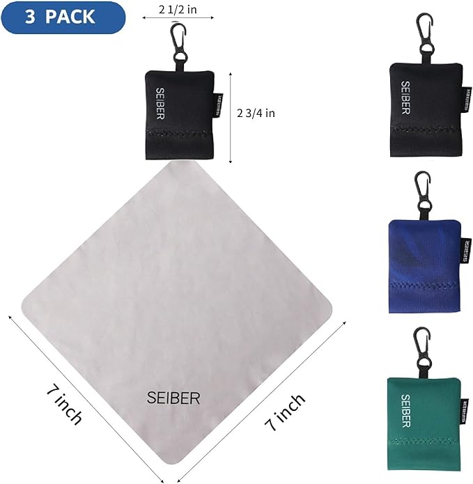 SEIBER Eyeglass Cleaning Microfiber Cloth, 7 x 7 inch Glasses Cloth