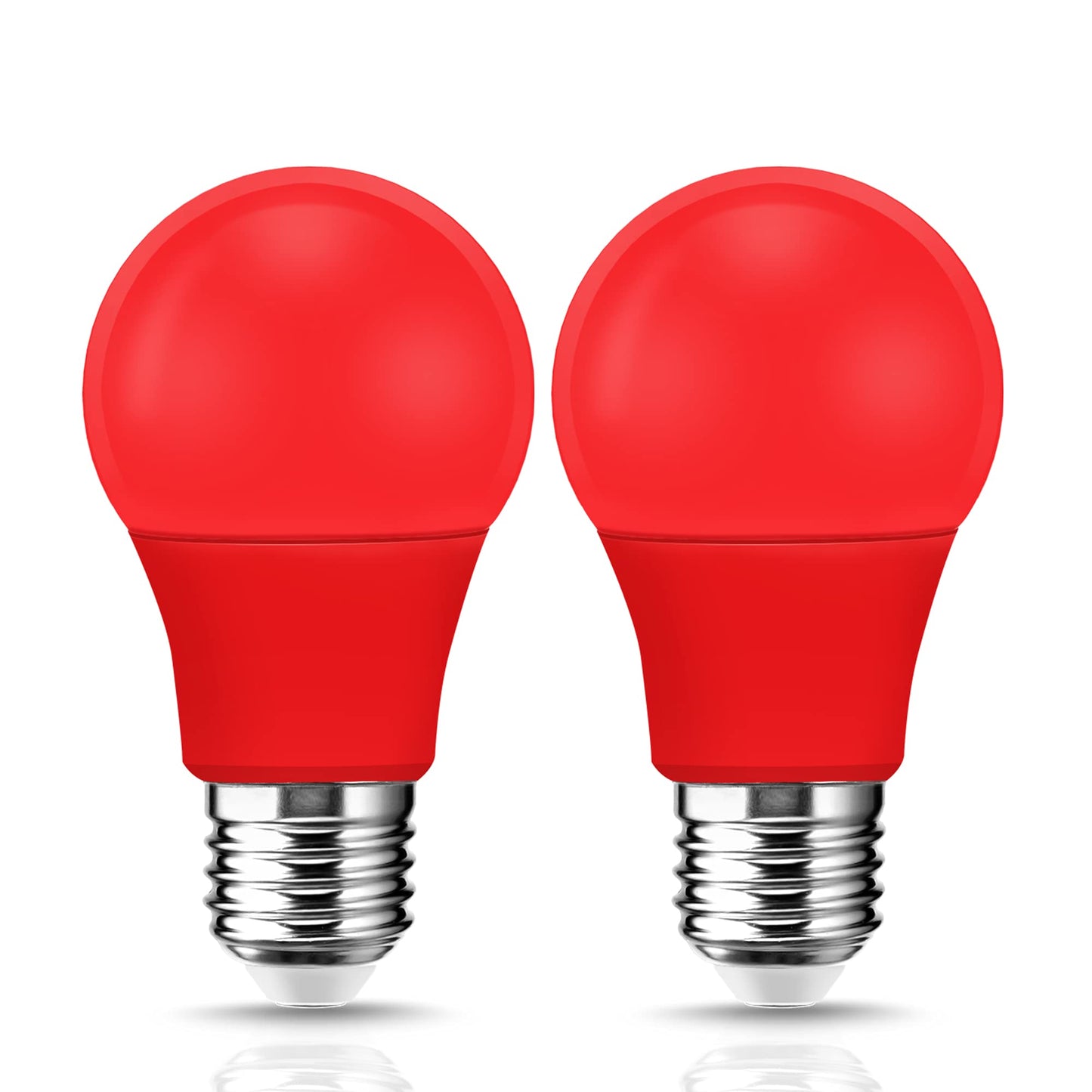 EvaStary Red LED Light Bulb 60W Equivalent, A19 E26 Base, 9W for Halloween, Christmas Decoration, Party, Bars, Porch Lights, Holiday Mood Lighting, Pack of 2