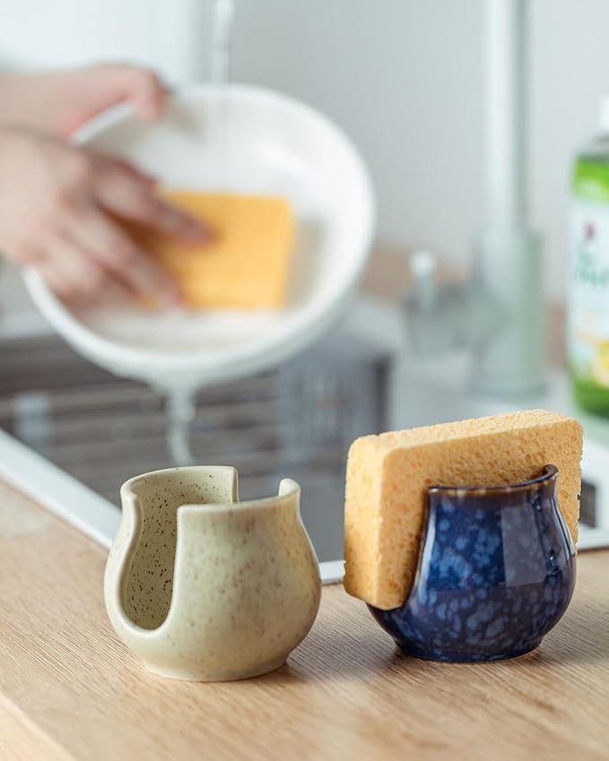 Ceramic Dish Sponge Holder, Sponge Caddy