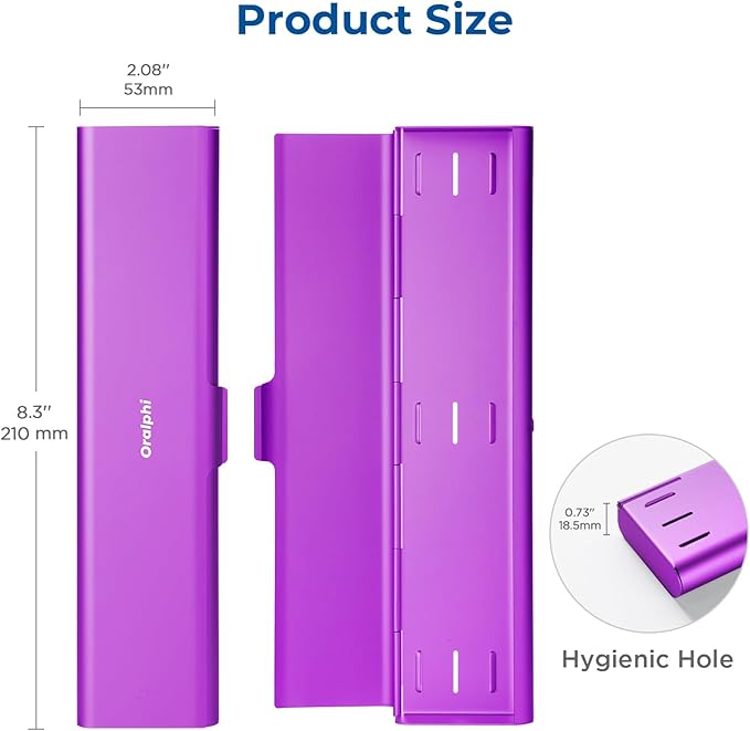 Wider Aluminum Toothbrush Travel Case, Portable Travel Toothbrush Holder