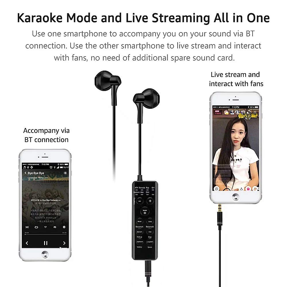 Voice Changer Headsets, KOKITEA Earbud Headphones, for Phone/PS4/Xbox/Switch/IPad/Computer/Anchor/Cam Girl/Kids