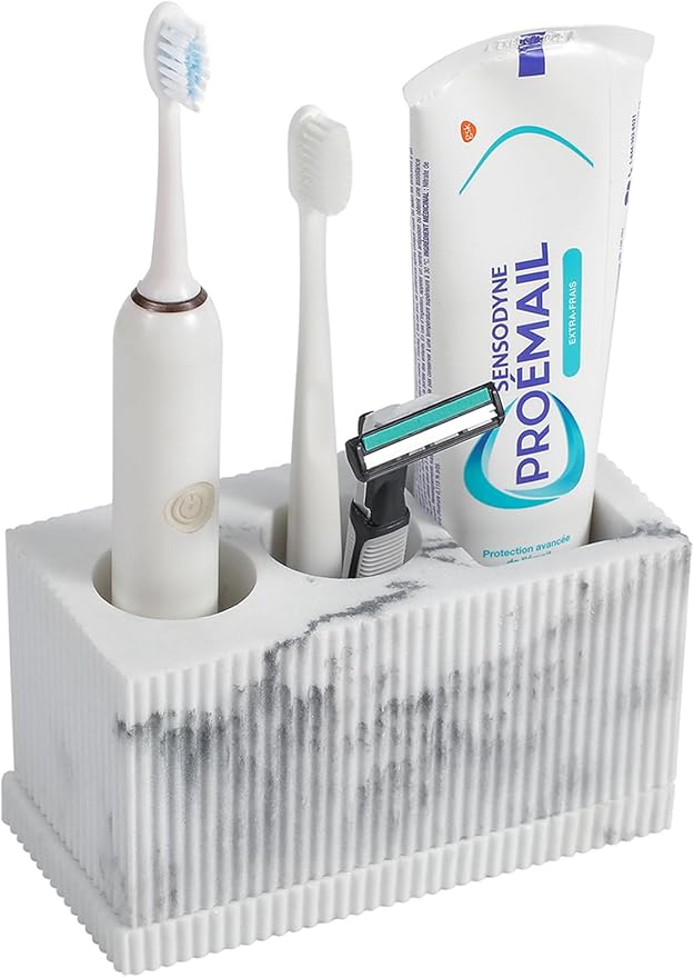 rejomiik Toothbrush Holders for Bathroom Countertop, 3 Slots Electric Tooth
