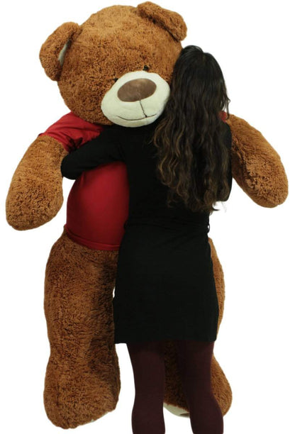 Big Plush Giant Teddy Bear with Get Well Soon T-Shirt - Huge 5-Foot Plush Teddybear - Stuffed Animal - Loving Gift - OSO de Peluche - Cute Oversized Plushie - Jumbo Bear to Show You Care