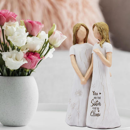 BORLESTA Best Friend Birthday Gifts for Women - Friendship Gifts for Women, Gift for Friends Women, Sister Birthday Gift, Bestie Gift for Women - Friend Hand-Painted Figure