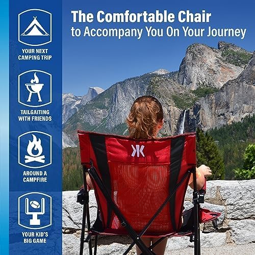 Kijaro Dual Lock Portable Camping Chairs - Enjoy the Outdoors with a Versatile Folding Chair, Sports, Outdoor & Lawn - Dual Lock Feature – Cayman Blue Iguana