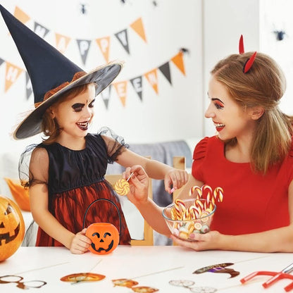 MCPINKY Mini Halloween Portable Pumpkin Bucket, 16PCS 2.5 inches Small Halloween Pumpkin Candy Buckets Children Trick or Treat Bags for Halloween Party Favor