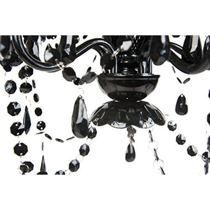 Tadpoles 5-Bulb Vintage Chandelier - Black Onyx | 20" x 18" x 17" | Hardwired Installation | Uses Five 25-Watt E12 Candelabra Bulbs | Faux Crystal Chandelier with Acrylic & Glass Beads