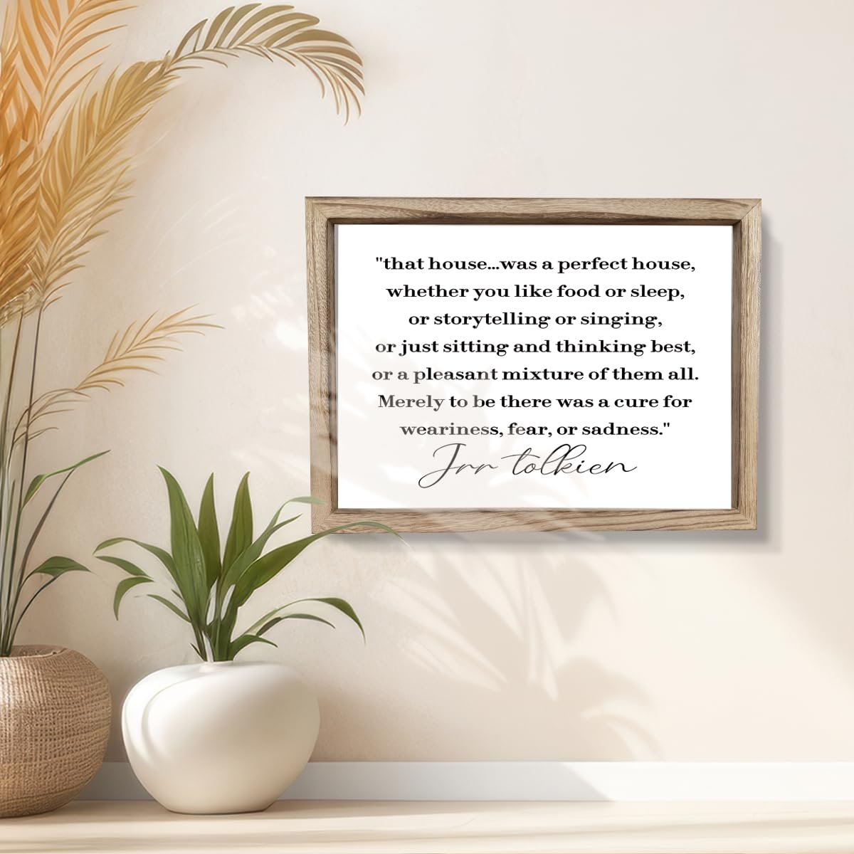 That House Was a Perfect House Wood Sign, Tolkien wood sign, Tolkien Quote Farmhouse Décor, Poetry Gift, Office Decor, Christian Wall Decor, Framed MDF Hanging Signs, Cheer Up Gift