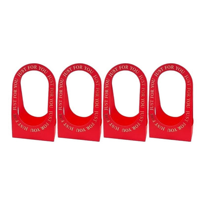 Nikeg Kraft Paper Flower Gift Bags 12Pcs Valentine's Day Hollow Folding Handheld Flower Basket Simple Box Paper Handbag Mother's Gift Arrangement(Red)