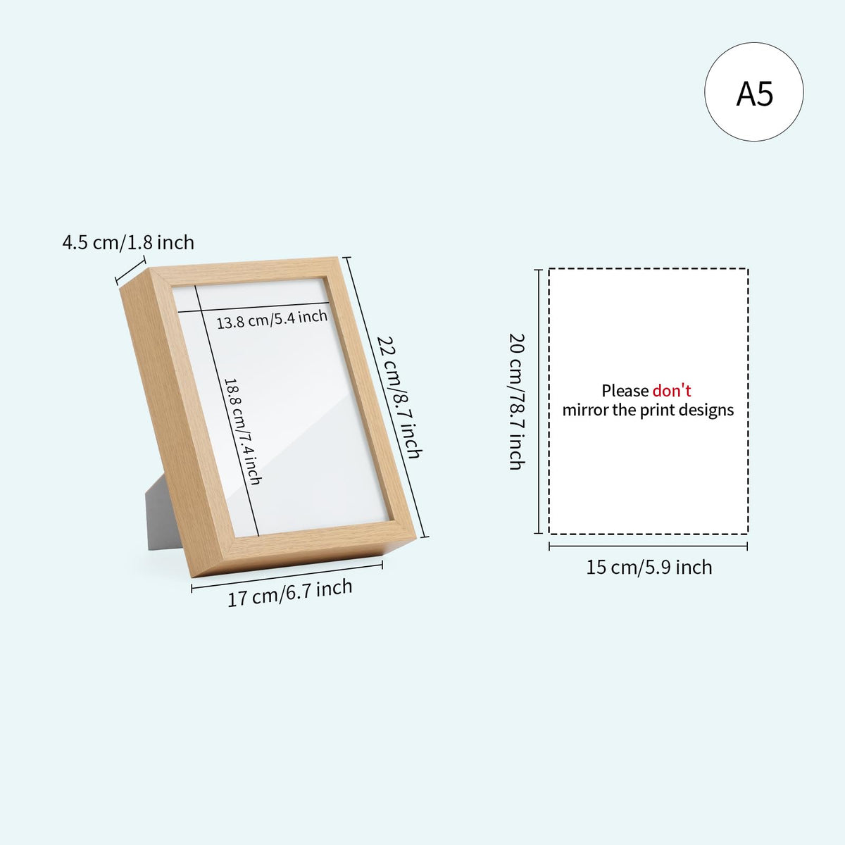 PYD Life 2 Pack A5 Night Light LED Photo Frames Panels with Sublimation Glass Sheets 5.9" x 7.87", with Wooden Frame 3 Light Modes, Custom Sublimation Blanks Night Lights for Tabletop Home Decor