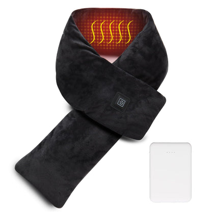 Neck Heating Pad Heated Scarf Rechargeable,Heating Pad for Neck Pain &Stiffness Relief,Heated Neck wrap Warmer with 7000mAh Power Bank,Cordless Thermal Neck Brace,Gifts for Women Men (Black)