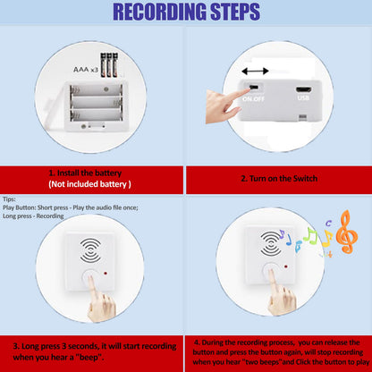 16 Minutes Voice Recorder for Stuffed Animals,Voice Box for Recordable Presents,Recordable Button Sound Box for Crafters,Hobbyists,Stuffed Animals,School Presentations,Personalized Items,etc.