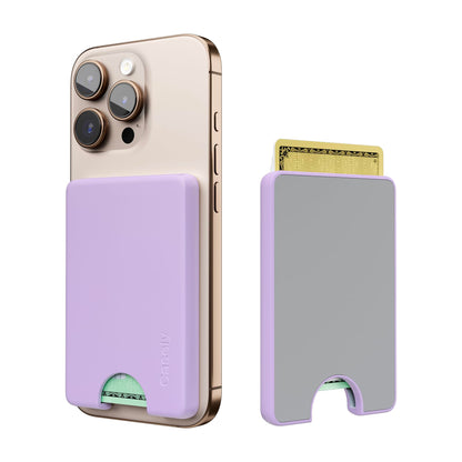 Casely MagWallet | Starfish Wishes | Coral Pink Shimmer | Slim Wallet Card Holder | Compatible with MagSafe | Soft-Touch Hard Silicone | Holds Up to 3 Cards