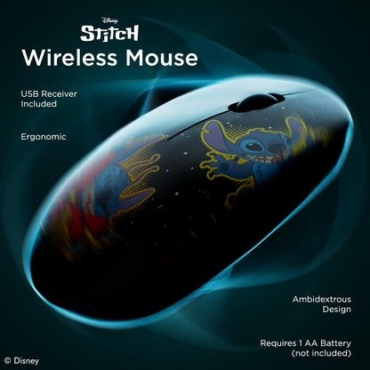 iJoy Disney Lilo and Stitch Wireless Mouse, Bluetooth Ergonomic Mouse Computer Accessories for Laptop Computer or Mini PC and Stitch Gifts for Women, Men, and All Fans of Stitch Stuff