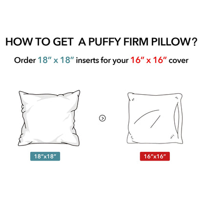 Oubonun 18"x18" Pillow Inserts (Set of 2) - Throw Pillow Inserts with 100% Cotton Cover - 18 Inch Square Interior Sofa Pillow Inserts - Decorative Pillow Insert Pair - White Couch Pillow