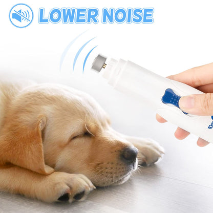 Dreamon Dog Electric Nail File Grinders, Pet Nail Trimmer Low Noise, Long Working Time, for Small Medium Large Breed Dog and Cat