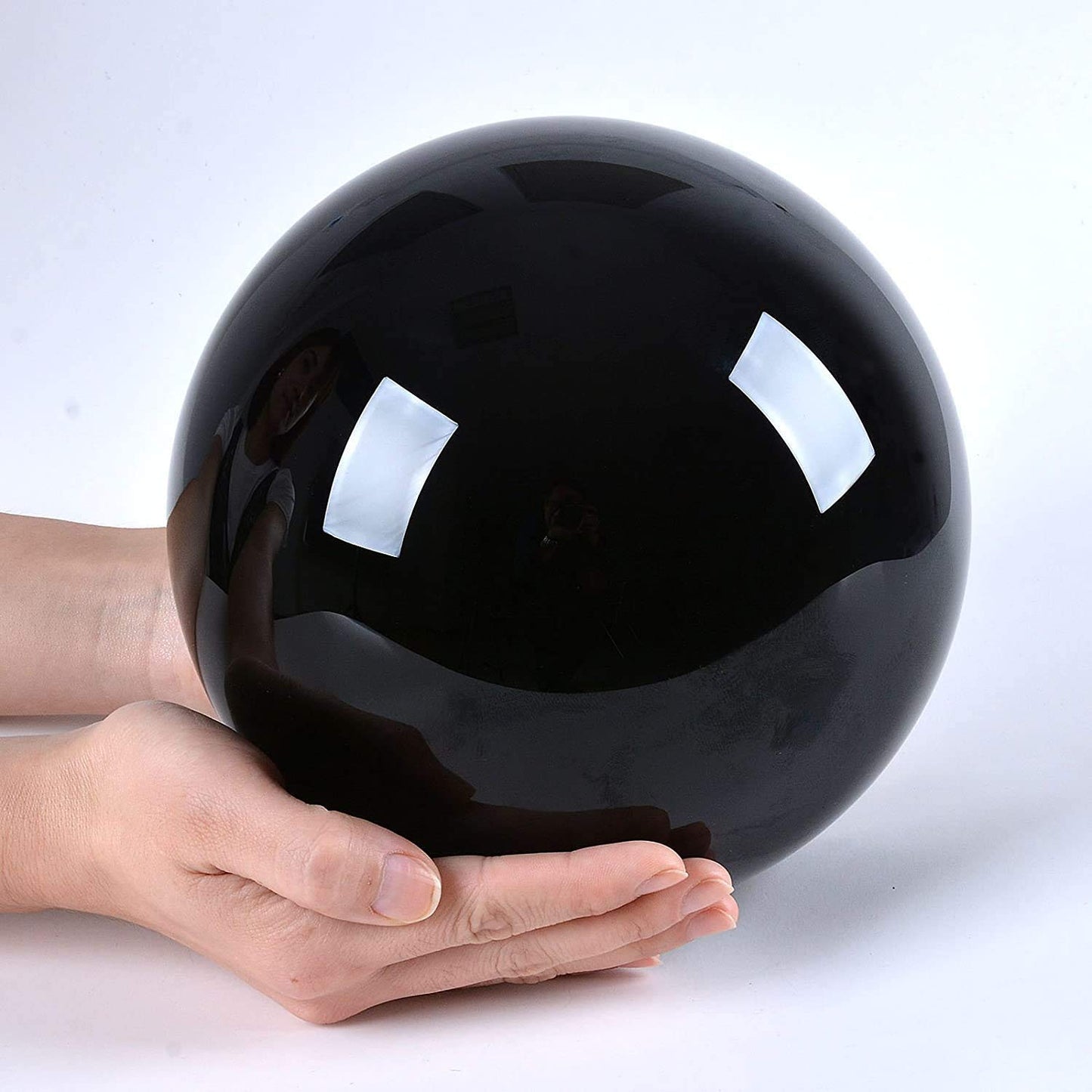 LONGWIN 200mm (8 inch) Big Divination Black Crystal Ball Fengshui Sphere Home Decorations Meditation Ornaments