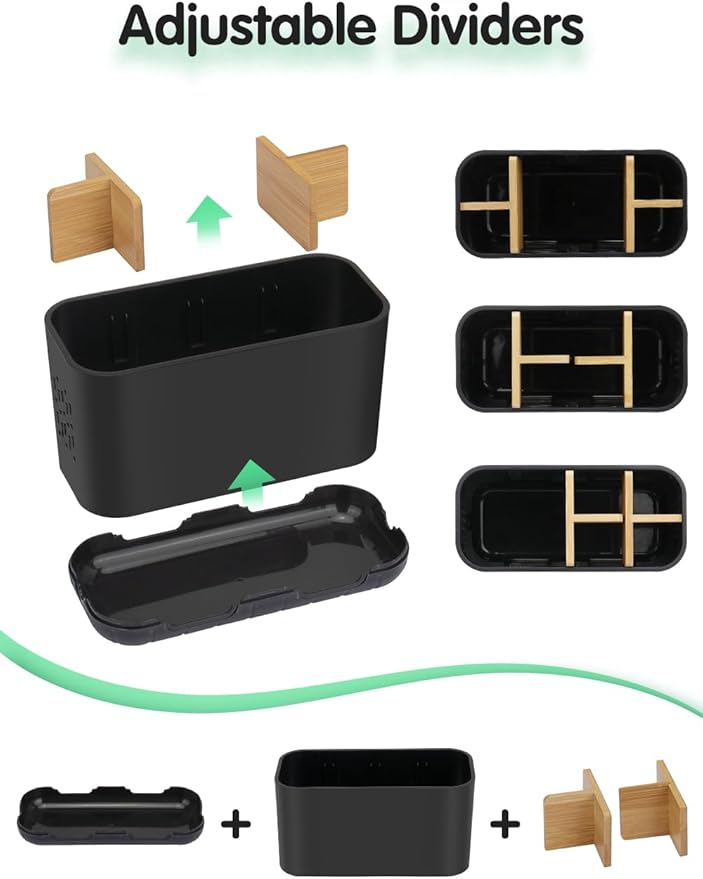 Black Toothbrush Holder, Bamboo Toothbrush and Toothpaste Holder