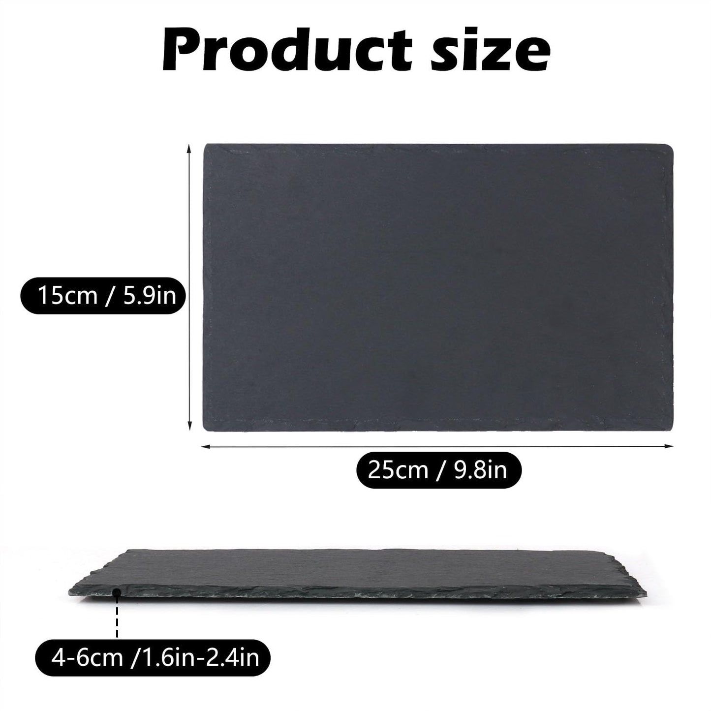 IHDYPPEW 9 Pack 10 x 6 Inch Slate Cheese Boards, Black Rectangle Slate Charcuterie Boards, Natural Charcuterie Stone Plates for Parties, Gifts, and Special Events, Cheese, Sushi, Food.