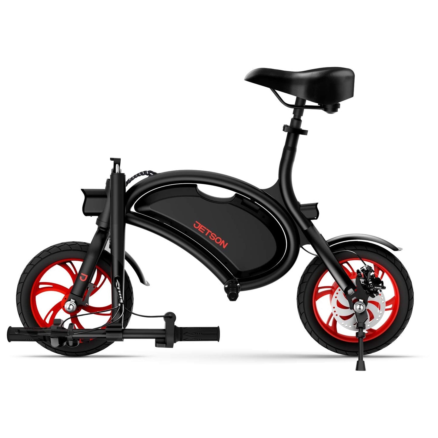 Jetson Bolt Electric Bike, Foot Pegs, Easy-Folding, Built-In Carrying Handle, Twist Throttle, Cruise Control, Up To 15.5 MPH, Range Up To 15 Miles, Ages 13+, Black, JBOLT-BLK