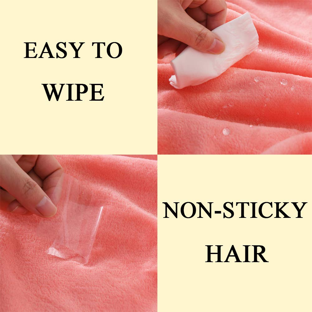 NANPIPER Flannel Fleece Living Coral Blanket Throw Size Luxury Microfiber Soft Throw 50" x 65" Fluffy Solid Throw Blanket for Couch/Bed