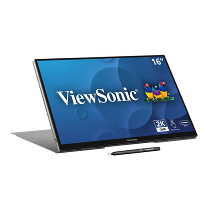 ViewSonic VA1653 16 Inch 1080p FHD IPS Portable Monitor with Eye Care, Built-in Stand, USB C, Mini HDMI, and Protective Case External Second Screen for Laptops, PC, Mac, and Gaming Consoles