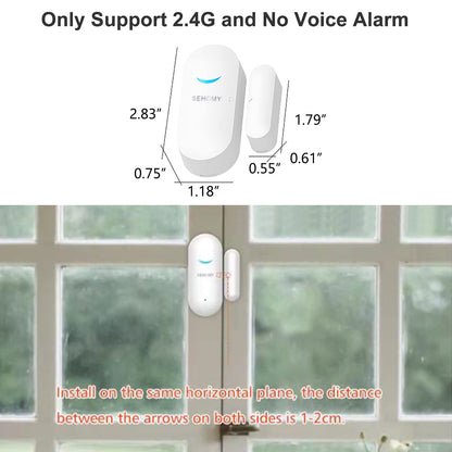 SEHOMY 4 Pack Smart Door Sensor Alarms, WiFi Window Sensor Detector Real-time Alarm Compatible with Alexa Google Assistant, Wireless Home Security Door Open Contact Sensor for Bussiness Burglar Alert