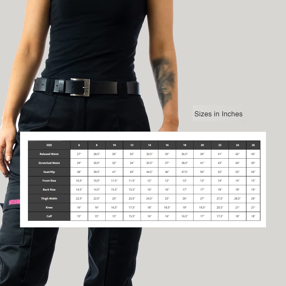 SITE KING Ladies Cargo Combat Work Trousers Sizes 10 to 20 (10, Black)