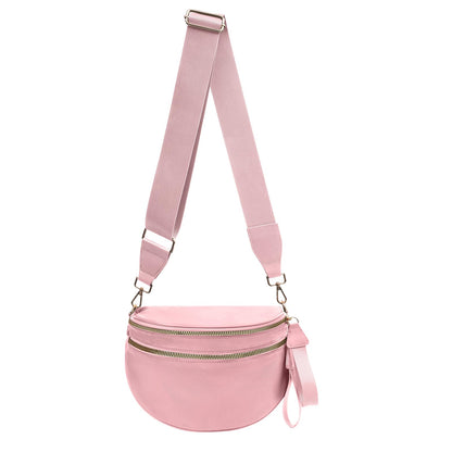 Nylon Crossbody Bags Bum Bag for Women Large Sling Bag Purse with Adjustable Strap（Black）
