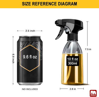 GMISUN Oil Sprayer for Cooking, 2 Pack Olive Oil Spray Bottle, 10 fl oz Food-Grade Plastic Oil Spritzer Mister, Refillable Oil Dispenser Bottle for Salad, BBQ, Grilling, Kitchen Baking, Roasting