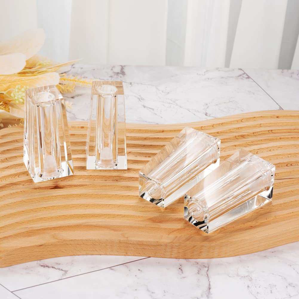 Maxistal Salt and Pepper Shaker Set Spice Dispenser Refillable Design Cut Crystal Seasoning Shaker Kitchen Decor for Cooking Table, RV, Dinner Party, Camping BBQ (Set Of 4)