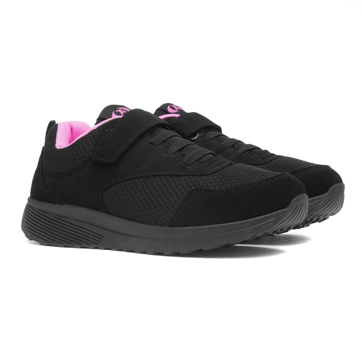 XL Kids Black Easy Fasten Trainer - Size 1 UK - Black