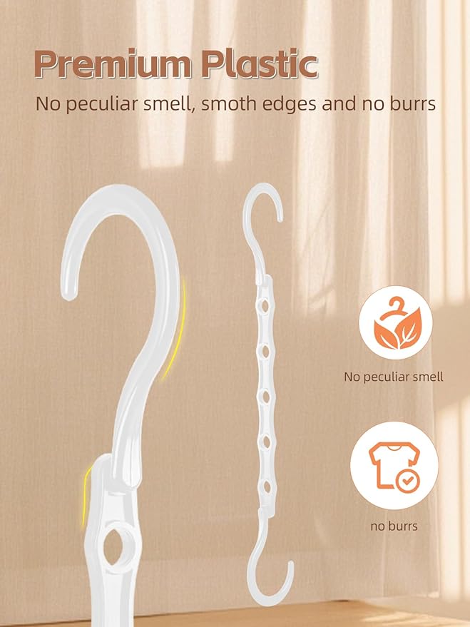 HOUSE DAY White Magic Plastic Hangers Space Saving Organizers and Storage