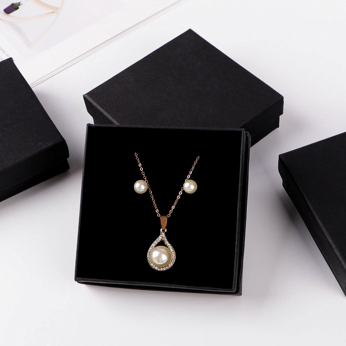 Sdootjewelry Black Jewelry Boxes Bulk 12 Packs, Jewelry Gift Box with Foam, Small Jewelry Boxes for Gifts, 3.5'' × 3.5'' × 1.2''