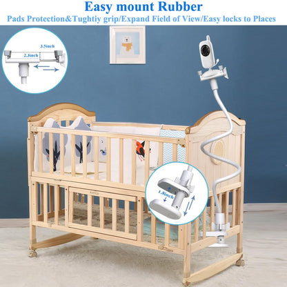 Derebir Baby Camera Holder Baby Monitor Mount Stand Compatible with HelloBaby/Blemil/jeeber/nooie/momcozy/GHB/BOIFUN/Motorola/BT/Dr.Care/Adjustable Flexible Monitor Stand Baby for Most 1/4" Camera