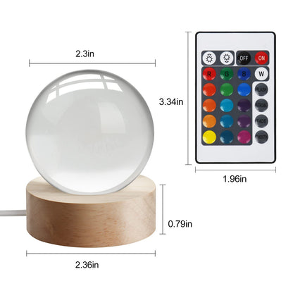 JANARARY 3D Galaxy Crystal Ball Night Light for Gifts with Colorful LED Light Base, Color Changing Light with Remote as a Birthday Gift for Teens Boys and Girls, Galaxy Model
