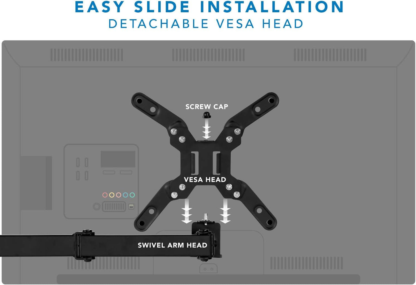 Mount-It! Large Monitor Desk Mount with VESA 200 (200x200, 200x100) Bolting Pattern, Fits up to 42 Inch and Ultrawide Monitors, Full Motion with Clamp and Grommet Base